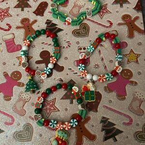 Festive Holiday Beaded Bracelets for Kids